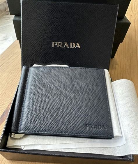 money clip wallet prada|prada saffiano money clip wallet.